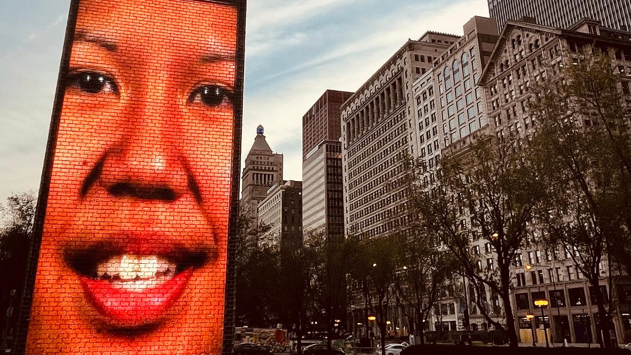 A photo of Crown Fountain