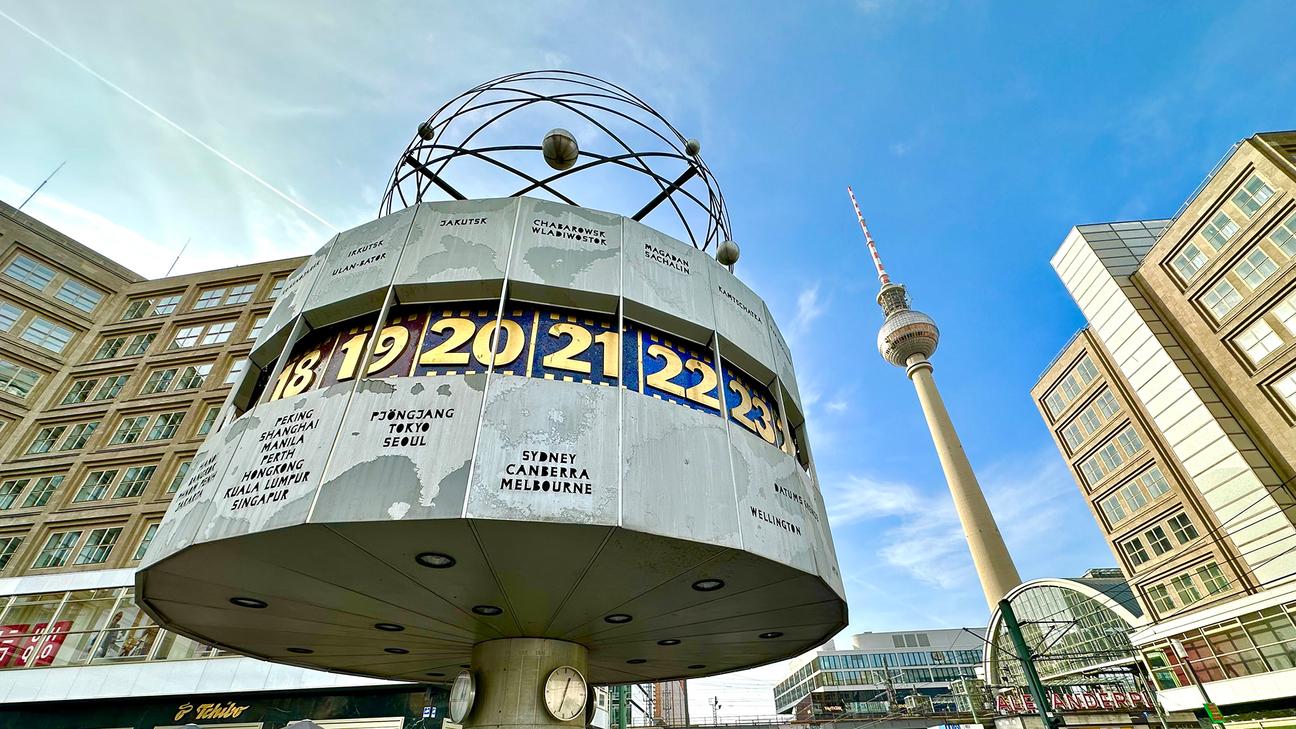 A photo of The World Clock - East Berlin's Famous Meeting Point