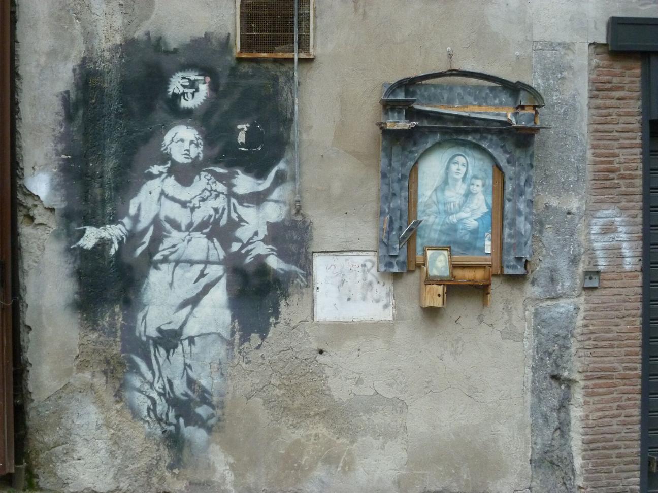 A photo of Banksy's Madonna